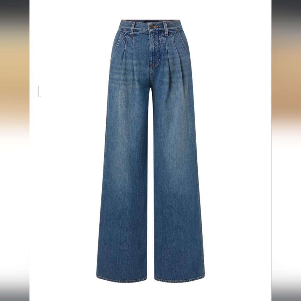 Veronica Beard Mia Wide Leg High-Waist Jean Classic Blue Wash - Picture 3 of 8